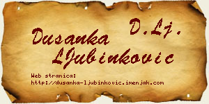 Dušanka LJubinković vizit kartica